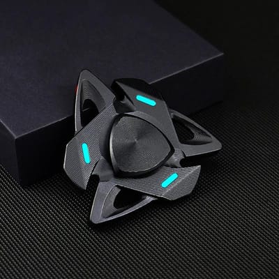 Lichtgevende Haai Fidget Spinner Metaal EDC Stressverlichtend Speelgoed Draaitol Gyroscoop Gloeiend Aandacht En Concentratie En Angst zwart