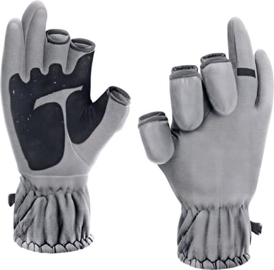 Fleece Vishandschoenen Maat XL – Warme, Waterdichte Winterhandschoenen voor Outdoor, Vissen, Fotografie en Jacht, Mannen en Vrouwen -GRIJS