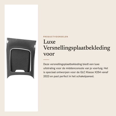 Dailygoods- Versnellingsplaatbekleding Luxe uitstraling - Vervanging GLC-Klasse X254 2023+ - ABS Materiaal - Sterke bescherming - Modern design - Eenvoudige installatie - Schakelpaneeltrim