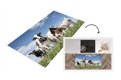 Keukenloper - Loper keuken - Koeien - Gras - Lucht - 120x60 cm - Keukenloper vinyl