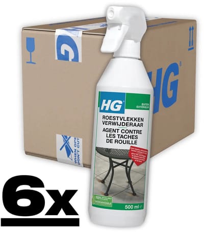 6 x HG Roestvlekken Verwijderaar 500 ml - Roestvlekken Verwijderen - Roestverwijderaar - Roestvlekkenreiniger - Roestvlekken Op Tegels - Roestvlekken Op Natuursteen