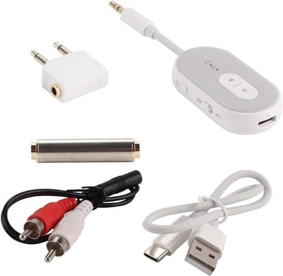 2-in-1 dual-mode Bluetooth audio adapter with 10m transmission range, suitable for TVs, projectors, car audio systems, headphones, etc. (BT-20)