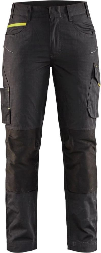 Blaklader Dames service werkbroek met stretch 7195-1330 - Zwart/High Vis Geel - C32