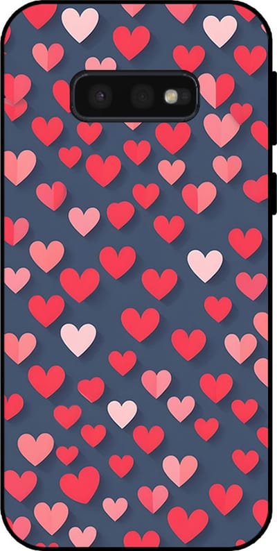 Smartphonica Telefoonhoesje Geschikt voor Samsung Galaxy S10E met Roze en Rode Hartjes Opdruk - TPU Backcover Case With Rosé and Red Heart Design geschikt voor Samsung Galaxy S10E