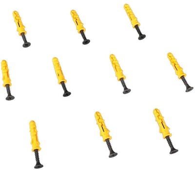 Dailygoods- Plaatschroef 30 mm - Geribbeld Wandanker - Kunststof - 10 Stuks - Verhoogde Houdkracht - Eenvoudige Montage - Schroeven