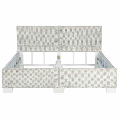 vidaXL - Bedframe - natuurlijk - rattan - grijs - 140x200 - cm