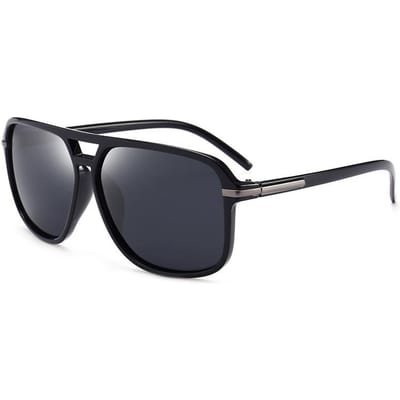 Gepolariseerde Zonnebril Mannen Mode Dubbele Brug Vierkant Frame Zonnebrillen Designer Unisex Rijbrillen Gafas De Sol UV400 Y12518YY-