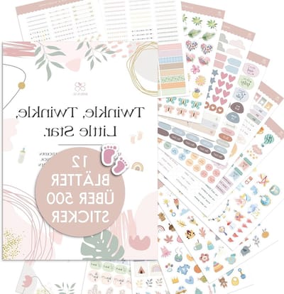 Over 500 Baby Stickers voor Baby Album en Zwangerschapsdagboek - 12 Bladen met Mijlpalen, Foto's en Babyshower Accessoires - Perfect voor Gastenboek en Cadeaus