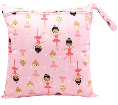 Strandtas met ritssluiting – Waterdichte strandtas – Luiertas – 28x30 cm –Ballerina meisje K160