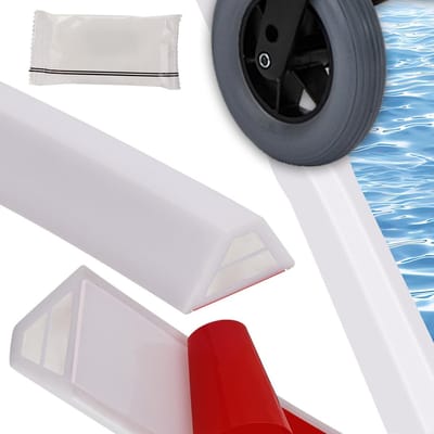 Zelfklevende beschermstrips voor douche, flexibele siliconen, waterdicht en rolstoelvriendelijk, 1.2 meter