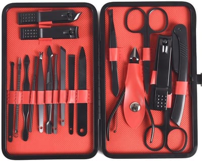 Complete Manicure en Pedicure Set met 18 Stukken van Roestvrij Staal voor Perfecte Nagelverzorging, Ideaal Cadeau voor Mannen en Vrouwen