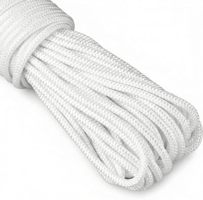 Paracord Touw 4mm x 20M Wit - Scheurbestendig en Licht Nylon Koord voor Tent, Tensionline en Bootsleine