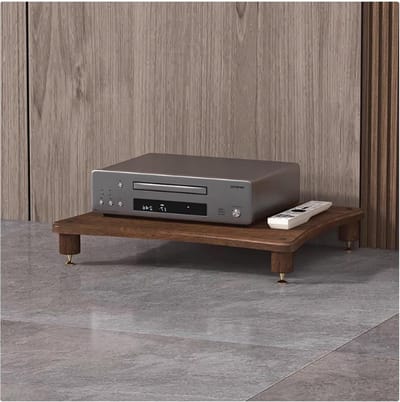 Media Opbergrek - Audio Kast - Apparatuur Opslag - Open Structuur Ontwerp - 60x48x10 cm - Walnoot