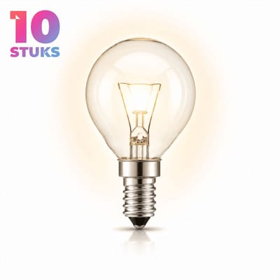 10x Kogel Gloeilamp E14 - 25W - Warm Wit Licht (2700K) - 180 lm - 1 jaar - Dimbaar