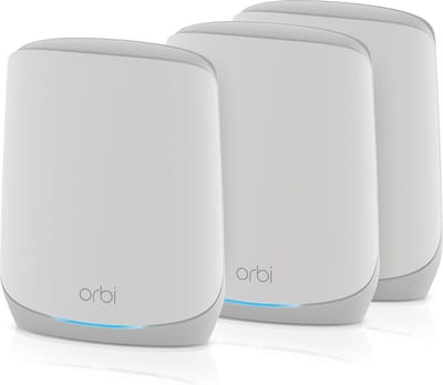 Netgear Orbi RBK763S Tri-band WiFi 6 Mesh System (3-Pack / Router + 2 Satellites) Homeplug / PowerLine