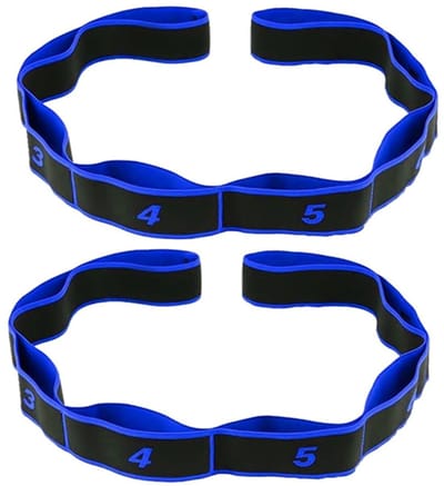 2 riemen yoga elastische weerstandsbanden yoga stretching yoga riem voor oefeningen met 8 lussen elastische banden fitness voor sport, fitness, stretching, yoga-accessoires