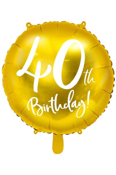 Folieballon 40 jaar goud verjaardag - 40th birthday - jubileum - 45cm.