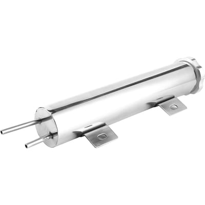 2x10in Overlooptank Kan Gepolijst RVS Koelvloeistof Radiateur 14oz Geschikt voor Ford Motor