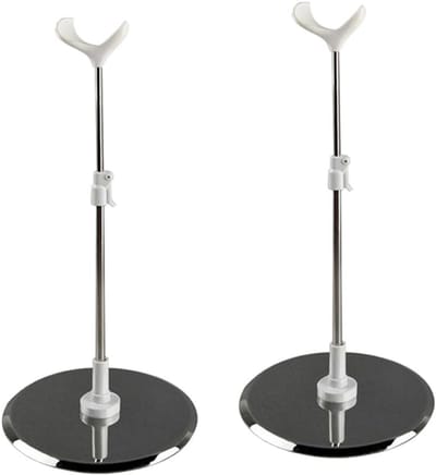 Daity Twee verstelbare standaards - 25-38 cm hoog - geschikt voor poppen en accessoires op schaal 1/4 en 1/3 - en te gebruiken voor poppen met kogelgewrichten en beweegbare poppen.