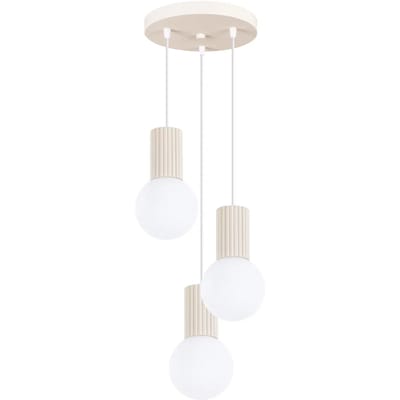 Sollux Lighting Hanglamp Halo - G9 - beige - aluminium/glas - 25x25x125cm