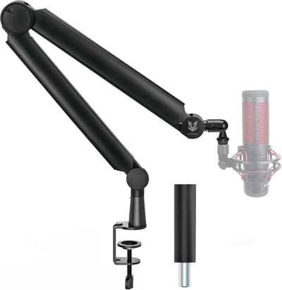 Microfoon Boom Arm met 360° Rotatie en 6" Riser - Professionele Microfoonstandaard met Adapters