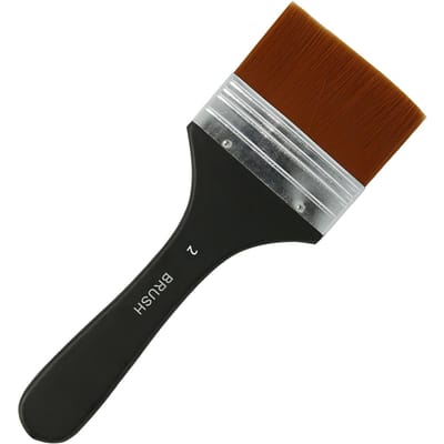 1 stuks Professionele Platte Verfkwast Nylon Trim Kunst Verfkwast Houten Handvat voor Gesso Beitsen Lijmen Vernissen Verf No.2 black