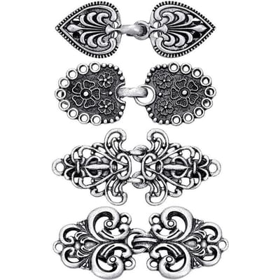 4 Stuks Retro Trui Spiraal Clip Cape Mantel Clips Vest Broches Spelden Sjaalkraag Sluiting Jurk Overhemd Broche Clip Sieraden Voor Vrouwen, Nieuwjaars Cadeaus gray