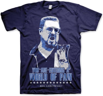 The Big Lebowski Heren Tshirt -M- World Of Pain Blauw