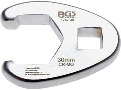 BGS Hanenpoot sleutel met binnenvierkant 12,5 mm (1/2") SW 30 mm - 1757-30
