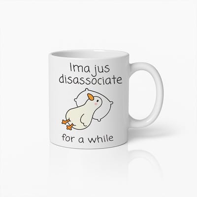 330ml Grappige Ima Jus Disassociate Eend Koffiebeker – Schattig en Herkenbaar Cadeau voor Mentale Pauzes