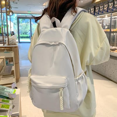 Sac à dos pour filles d'école primaire couleur unie, sac à dos pour étudiants de collège, sac à dos pour étudiants universitaires