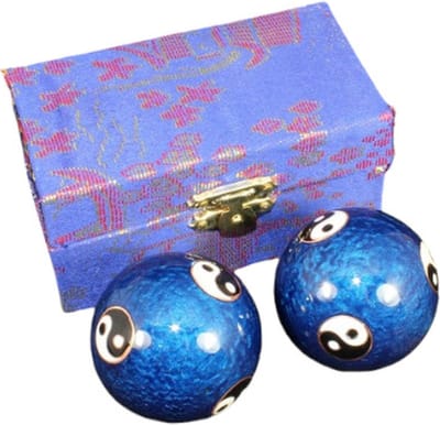 Inuk - Meridiaan Kogels - Chinese Ballen - Blauwe Yin Yang kogels - klankkogels - Draaiballen