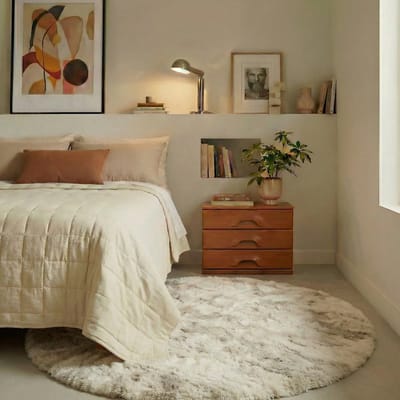 Rond Hoogpolig vloerkleed Extra Zacht Fluffy - Creme 120cm Mrcarpet