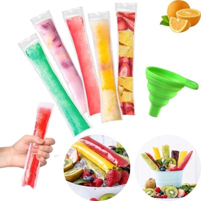 100 stuks - IJszakjes - Zelfgemaakte ijszakjes - IJsvormpjes - Met trechter - Zelfgemaakte ijszakjes - Geschikt om ijsjes te maken - Handig en gemakkelijk - Zomercadeaus voor kinderen