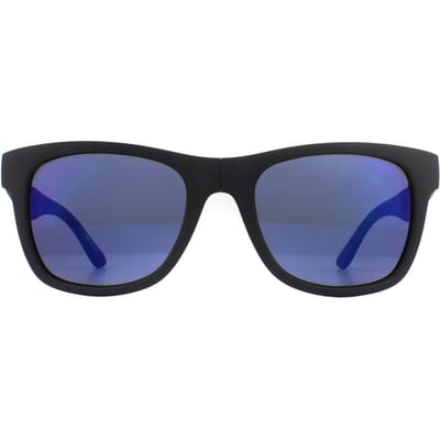 Lacoste rechthoek unisex mat zwart blauw gradiënt vouw zonnebril