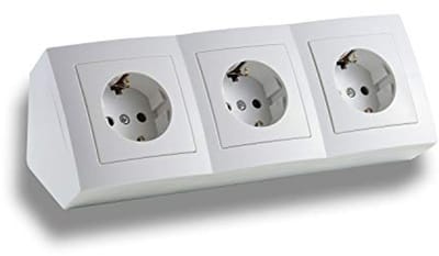 Hoekstopcontact 3-voudig met 15 cm kabel voor keuken of kantoor