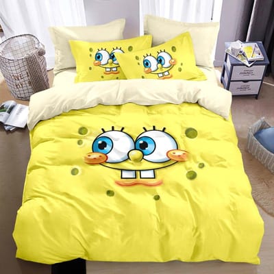 3D Spongebob Squarepants Polyester Dekbedovertrekset voor Kinderen, King Size Beddengoed, Dekbedsets, 100% Polyester 100x135cm