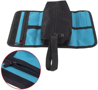 Dailygoods - Sac De Rangement Porte Outils Pliable - Gereedschapstas voor Electriciën - Lichtgewicht en Draagbaar - Blauw/Zwart - Waterdicht - Perfect...