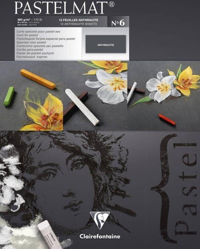 Clairefontaine Pastelmat - Papier voor Pastelkrijt - No.6 - 360 g - 30 x 40 cm - Antraciet
