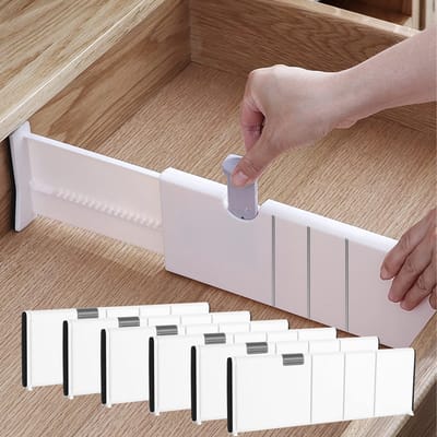 Dailygoods- Ladeverdeler Verstelbaar 28-44cm - Uitschuifbare Ladeverdeler - Plastic Ladeverdeler - Organizer Keuken/Bureau - Voor Badkamer/ slaapkamer - Ladeorganizer