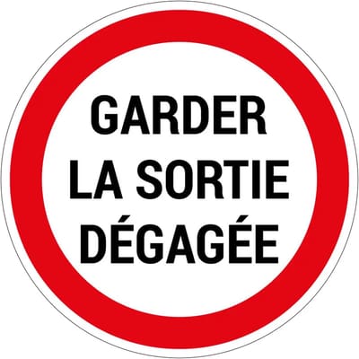 Garder la sortie dégagée bord | gecoat dibond materiaal | 20 cm