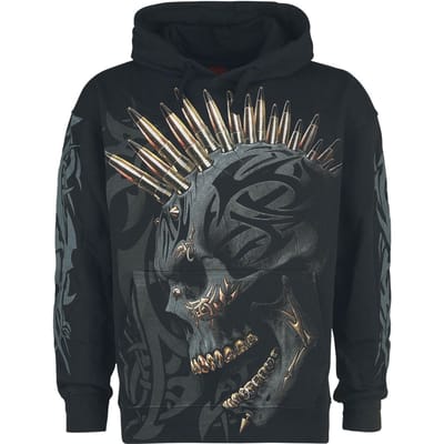 Spiral - Gothic Trui met capuchon - Black Gold - S tot L - voor Mannen - zwart