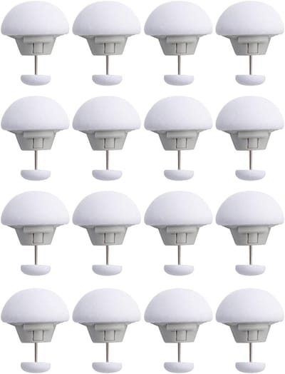 Daity Dekbedclipset van 16 stuks - dekbedclips - dekbedknopen - dekbedbevestigingsclips - dekbedovertrekclips - ronde bevestigingsclips in de vorm van een paddenstoel (met knopen) - dekbedbevestigingsclips voor de slaapkamer - antislip (wit)
