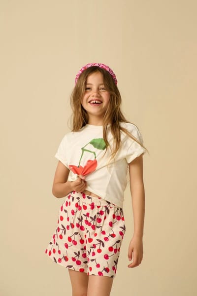 Sissy-Boy - Wit oversized T-shirt met kersen
