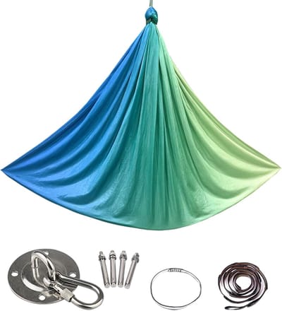 Yoga Hangmat - Lucht Zijde - Rekken Binnen Buiten - Zintuiglijke Ontwikkeling - 280 x 150 cm - Groen