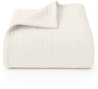 Blumtal Bedsprei Katoen Mousseline - OEKO-Tex gecertificeerd - Lichtgewicht sprei - 150 x 200 cm - Ivoor