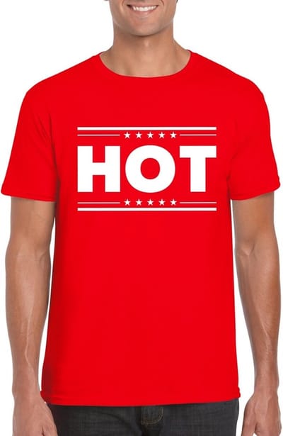 Hot t-shirt rood heren S