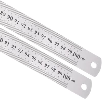Dailygoods- Liniaal 1 m - Roestvrij Staal - Dubbele Metrische/Inch Metingen - Stevig en Duurzaam - Architectonisch Ontwerp - Hanggat - Meetlat