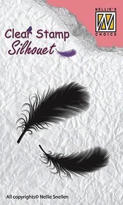 SIL023 Nellie Snellen clearstamp feathers - Stempel Veren - 2 veertjes