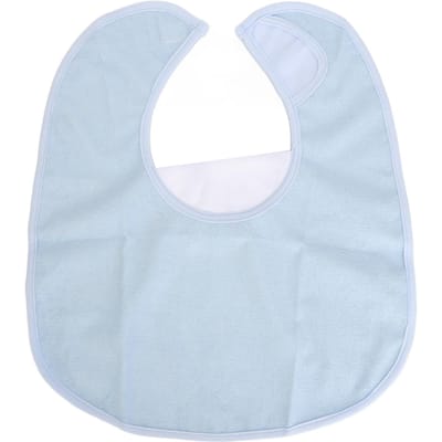 Bavoir imperméable et lavable en TPU pour adulte, en coton doux, pour protéger les vêtements et les repas des personnes âgées white